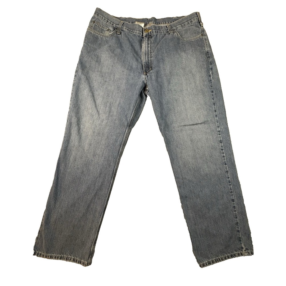 Carhartt Men's 43x31 Light/Medium Wash Straight Leg Relaxed Fit Jeans SEE DESC